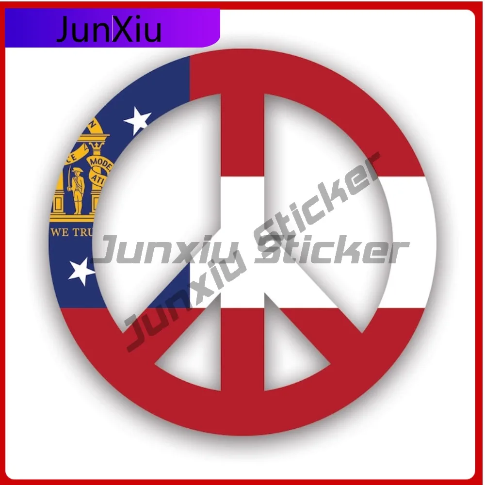 

Georgia Flag Peace Symbol Stickerwaterproof Outdoor Cool Window Waterproof Vinyl Decal For Car Bumpers High Quality Creative
