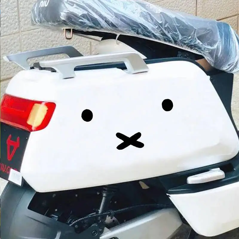 Kawaii Miffy Cartoon Emoji Car Sticker Fuel Tank Cover Sticker Electric Body Front Decoration Laptop Air Conditioner Sticker view 6