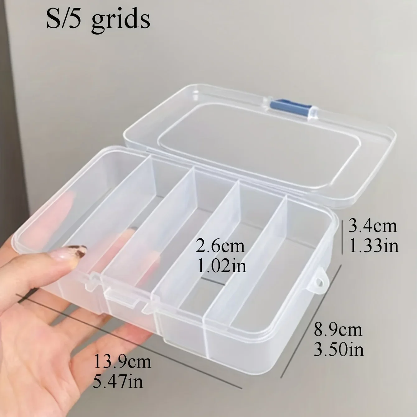 Clear 5/6-grid Portable Plastic Hair Clips Jewelry Storage Box  Accessories Organizer Household Travel Supplies With Dust Proof