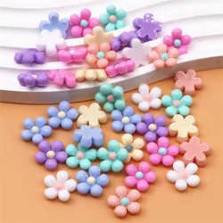 50pcs 13mm Mix Spring Colors Resin Five-petal Flower Flatback Cabochon DIY Jewelry/Hair Clip Home Decoration Accessories