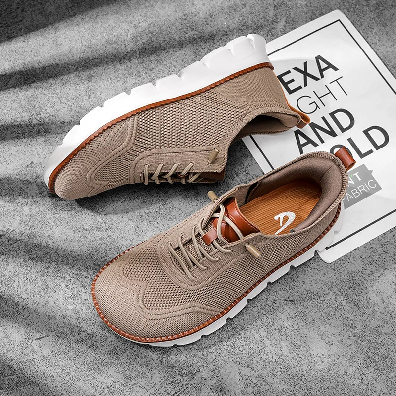 Stylish Men Wide Box Shoes Barefoot Shoes Casual Mesh Brogue Sneaker Minimalist Zero Drop Summer Fashion Breathable Man Sneakers
