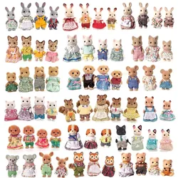 Simulation Wald Kaninchen Familie DIY Spielset Mini Kaninchen Bär Figur Spielzeug Puppen Kinder Geschenke