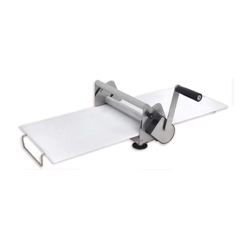 12 Inch Manual Pastry Sheeter, Table Top Dough Sheeter Machine Pizza Croissant Thickness 1-17.5mm Silver Steel Bakery Machine