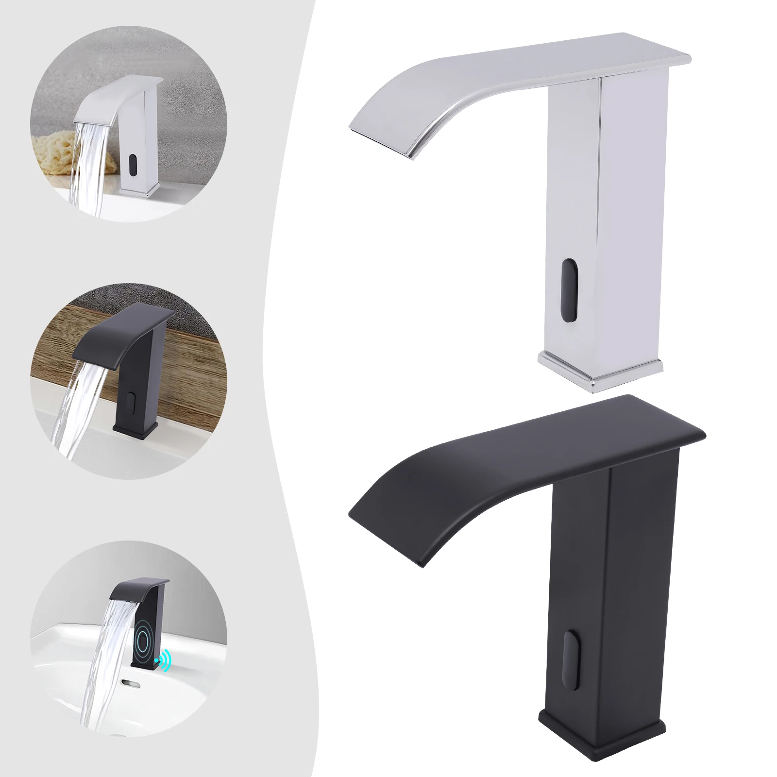 Automatischer berührungsloser Wasserhahn mit Infrarotsensor, Keramikspule, einstellbare Warm- und Kaltwassersteuerung für Küche/Badezimmer