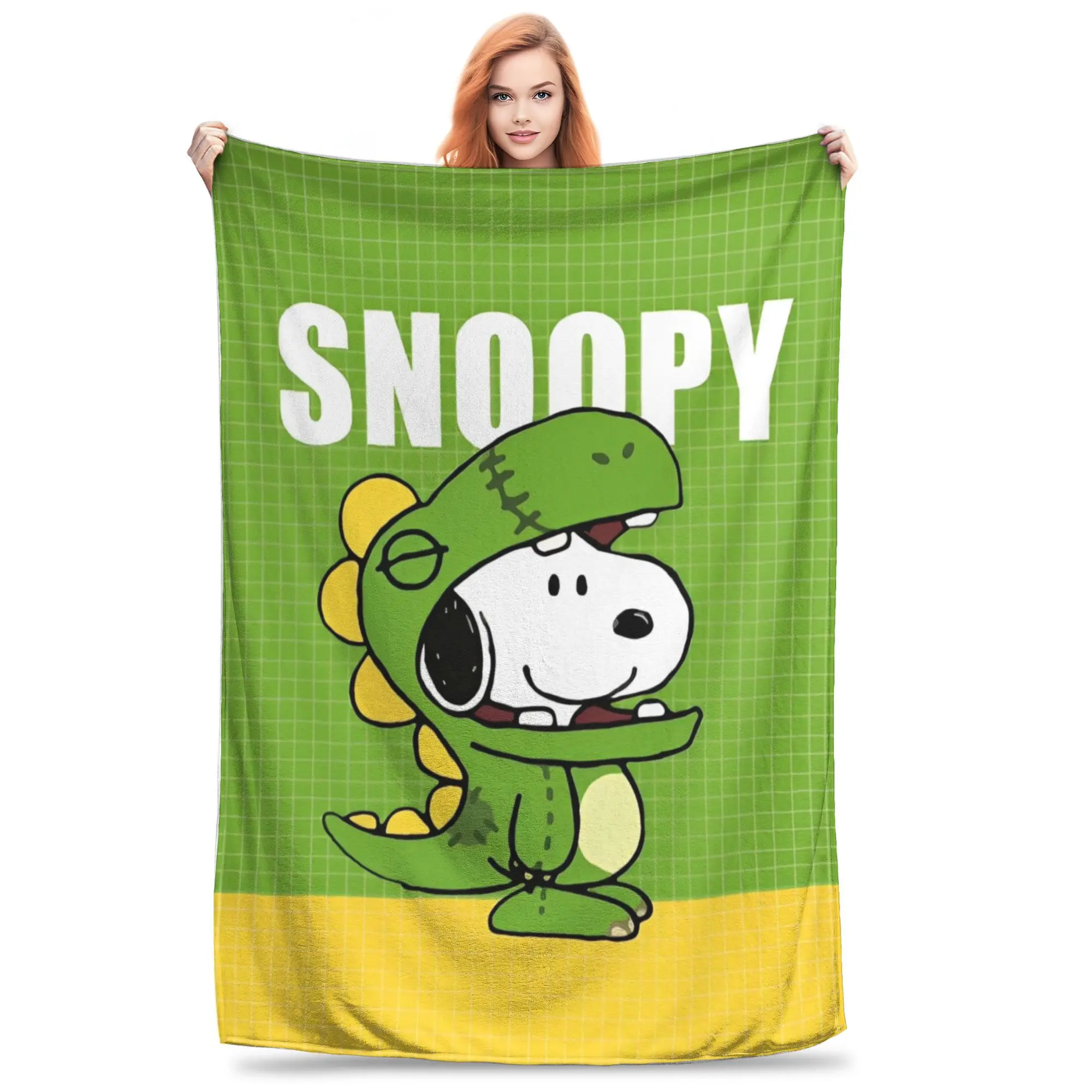 

Милые вязаные одеяла с рисунком Снупы, фланелевые мягкие пледы для путешествий на открытом воздухе, коврик для кровати