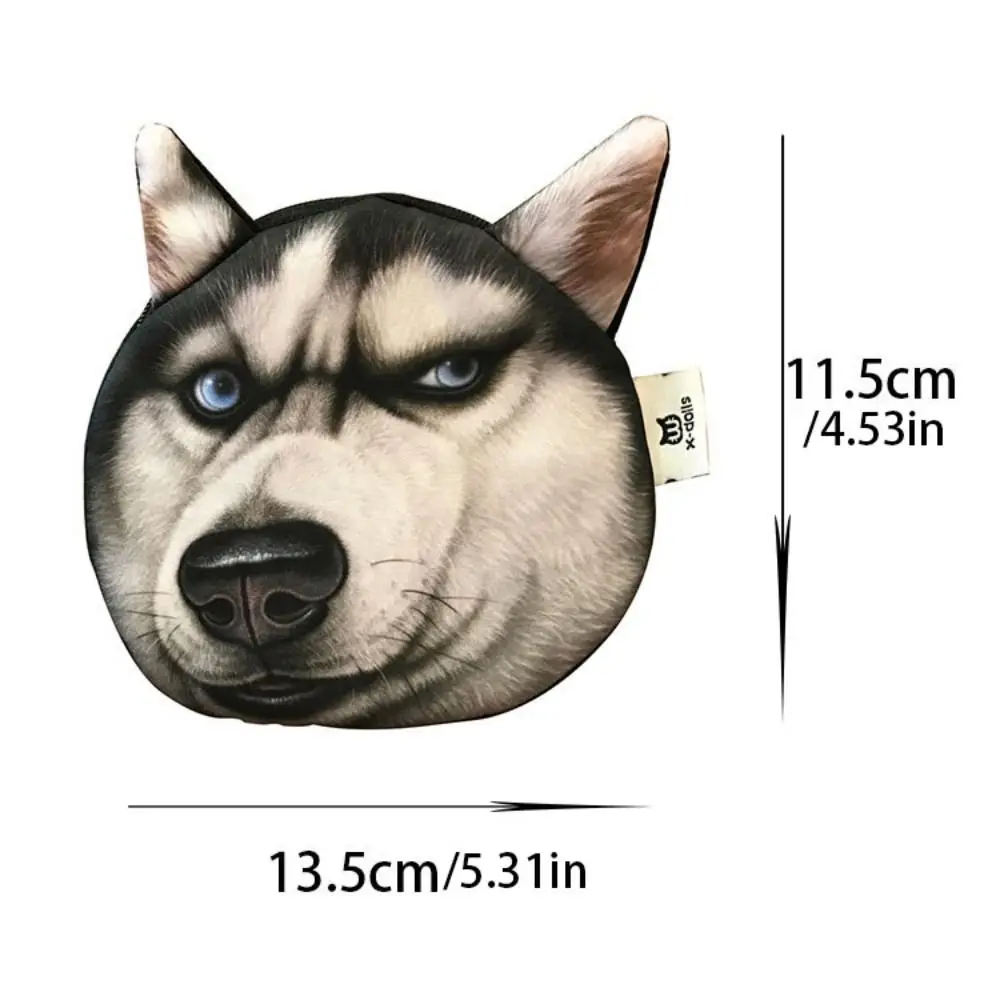 Dog Expression Dog Pattern Coin Purse Bulldog Siberian Husky Change Storage Bag Cartoon Design Small Item Bag Card Holder