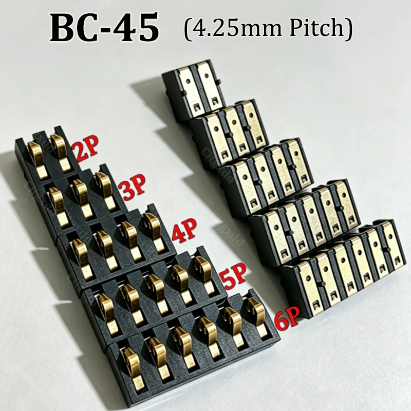 BC‑45 4.25mm Spring Compression Battery Connector 5A 30V Gold‑Plated SMT Socket 2‑6Pin For Sweeping Robot Smart Home Appliance