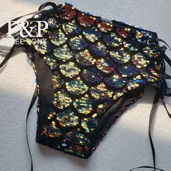 Drag Queen Kostüm Halloween Meerjungfrau Cosplay Kostüme Holographische Rave Pole Dance Booty Shorts Brennen Mann Festival Boden