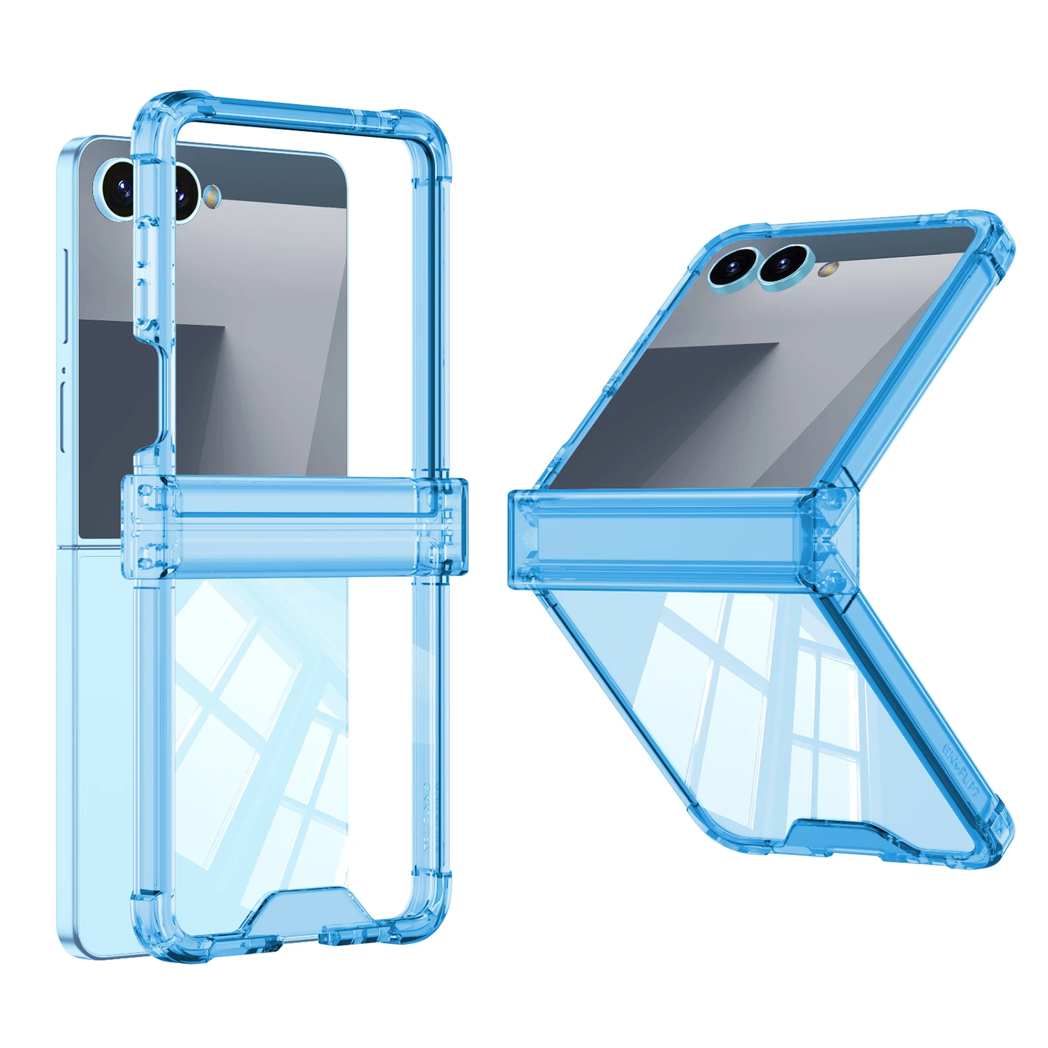 For Samsung Galaxy Z Flip 8 Case Colorful Transparent Silicone Fold Hinge Four Corner Anti Drop Protection Hard Cover Accessory