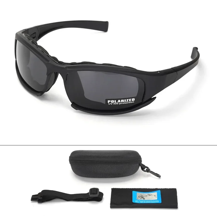Military Polarized Sunglasses - Bullet-Proof Airsoft Goggles with Smoke Lens for Motorcycle Cycling