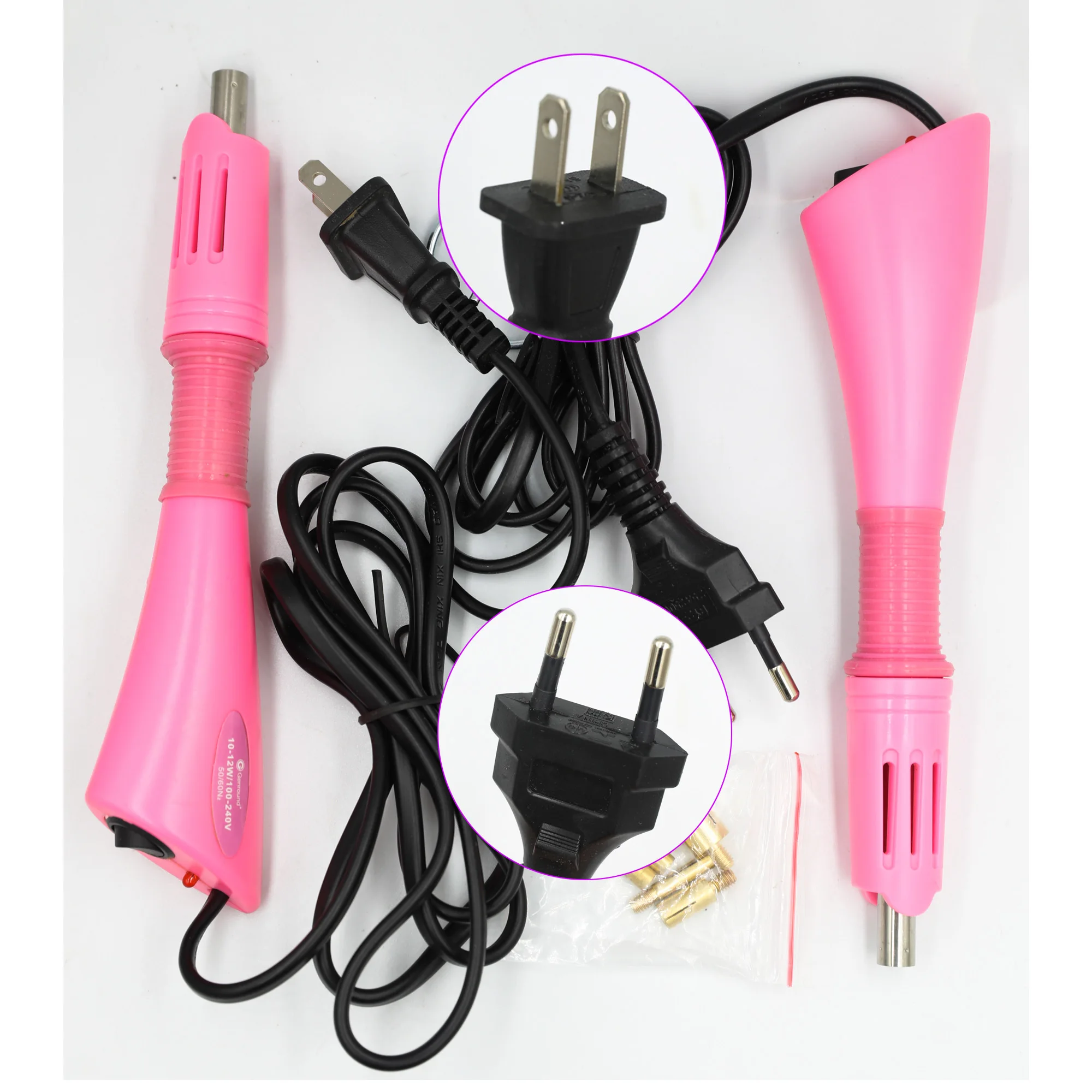 EU /US Purple / Pink Hotfix Rhinestone Applicator hot fix Applicator Fast Heating Iron-on Wand Heat-fix Tool