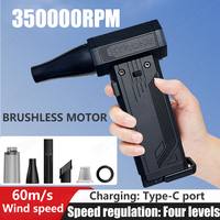 Car Blowing Snow Blower 350000RPM Type-C Charging Cleaning Blower Tool Turbo Jet Fan Electric Air Duster 4 Gears adjustable