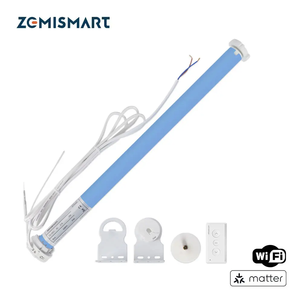 Zemismart Matter Over WiFi Smart Roller Shade Motor for 37mm 38mm Tube Homekit Alexa Google Home Smartthings App Control