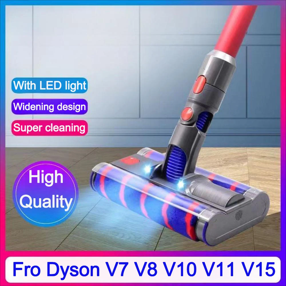 

Motorized Double Floor Brush Head Tool For Dyson V8 V7 V10 V11 V15 Vacuum Cleaner Soft Velvet Sweeper Roller Brush Replacement