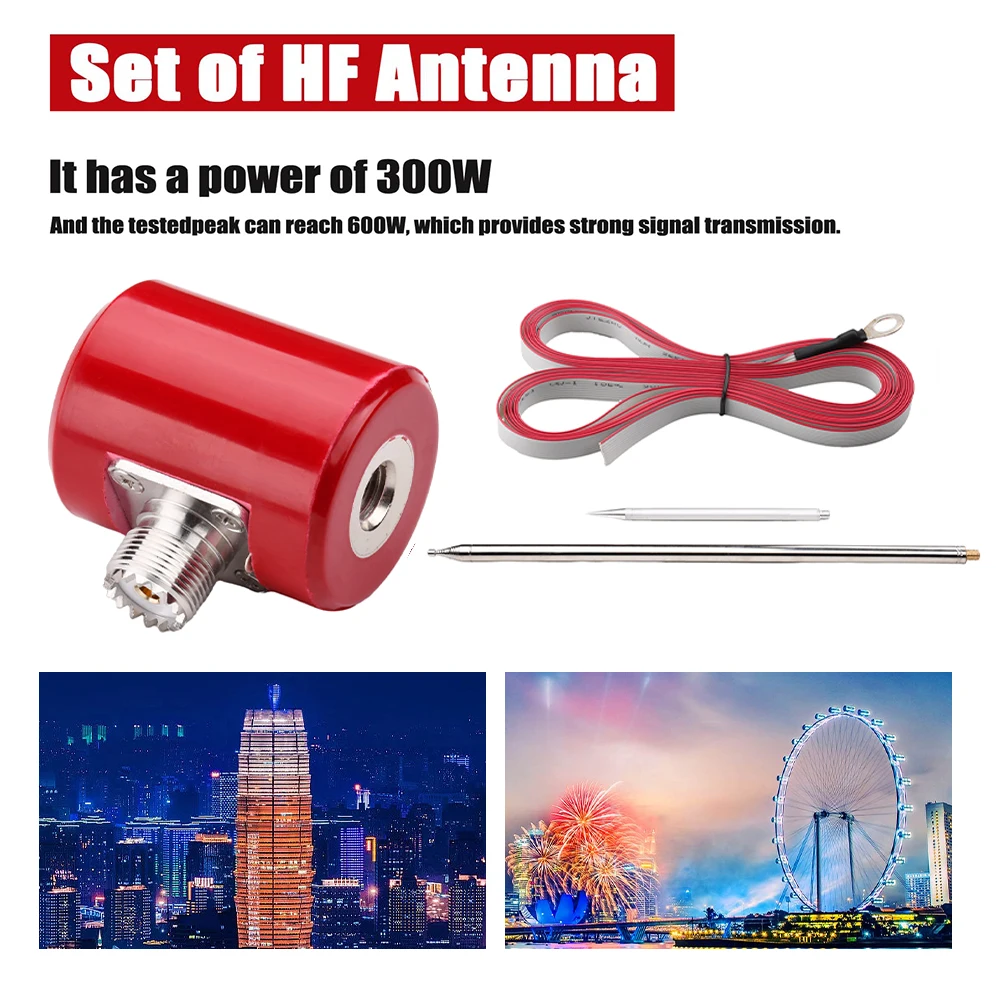 

5M/16.4FT QRP Antenna 14M-30MHz 300W-600W HF Antenna Set Stainless Steel 1/4 Wavelength for USDX QRP Radio