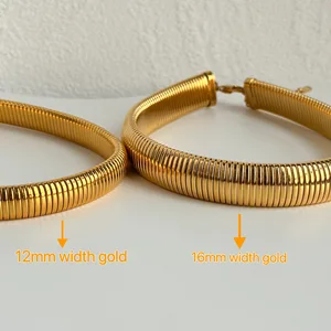 18k Gold -veranker Stahl Halsketten, Vintage Gypsy Elastic Halshoker für Frauen und Mädchen, ästhetischer Modeschmuck 8 Hauptzigeunerverkaufsbild - №3