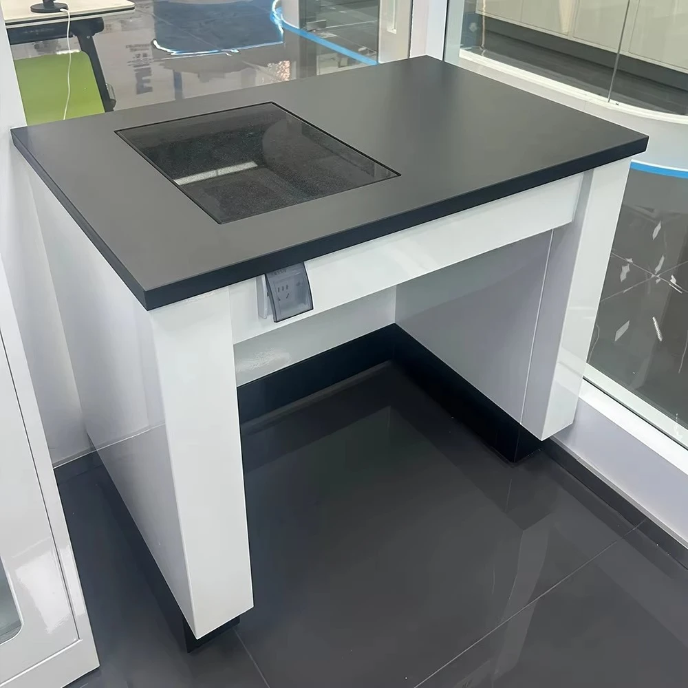 

Durable Full Steel Construction Lab Workbench Acid Resistant Work Table Anti Vibration Balance Table with Granite Top