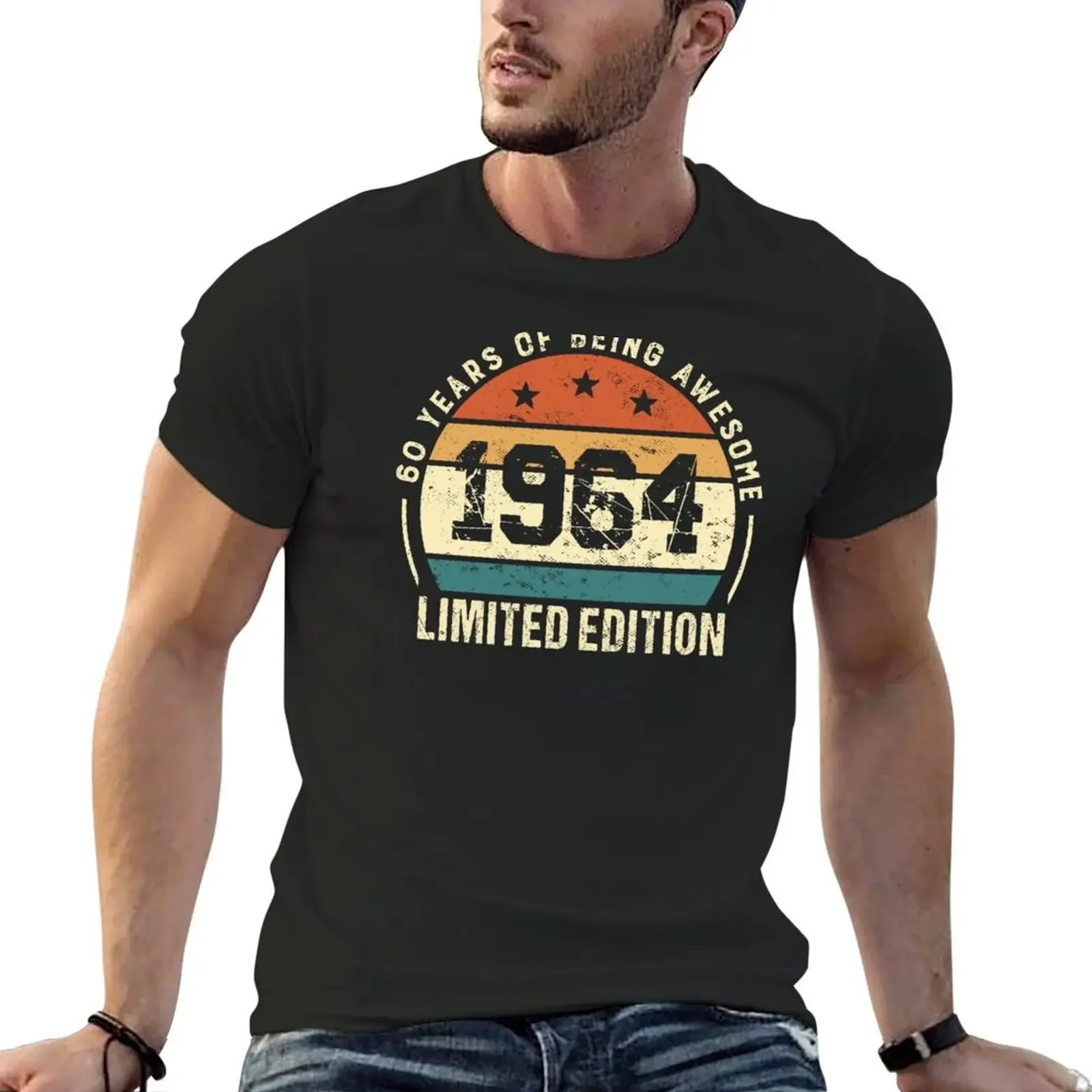 

Vintage 1964 Birthday Gift Idea Retro 60th Bday T-Shirt summer clothes blacks t shirts for men