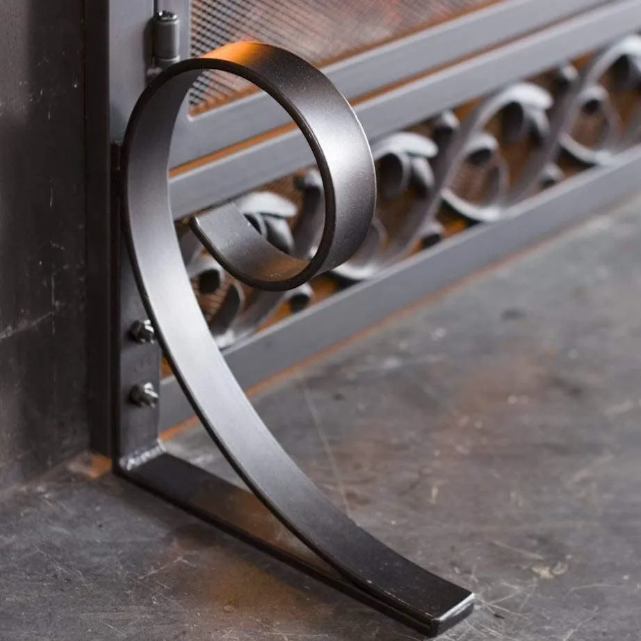 Image 5: Écran de cheminée en métal rétro en fer forgé transfrontalier, chauffage de salon avec double porte en maille