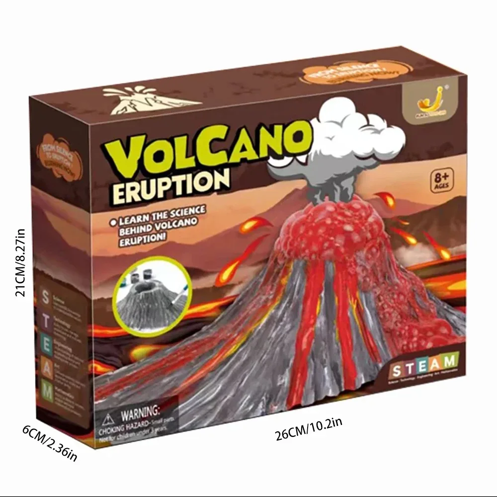 /Conjunto de experimento de erupção de vulcão criativo, kit de pintura para colorir, brinquedo científico popular para crianças, presentes de aniversário para meninos e meninas