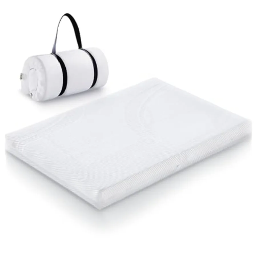 

Pack and Play Mattress 38x26 inch Portable Crib Mattress for Travel, Memory ＆ High Density Foam for Toddle ＆ Baby, Dual Side Us