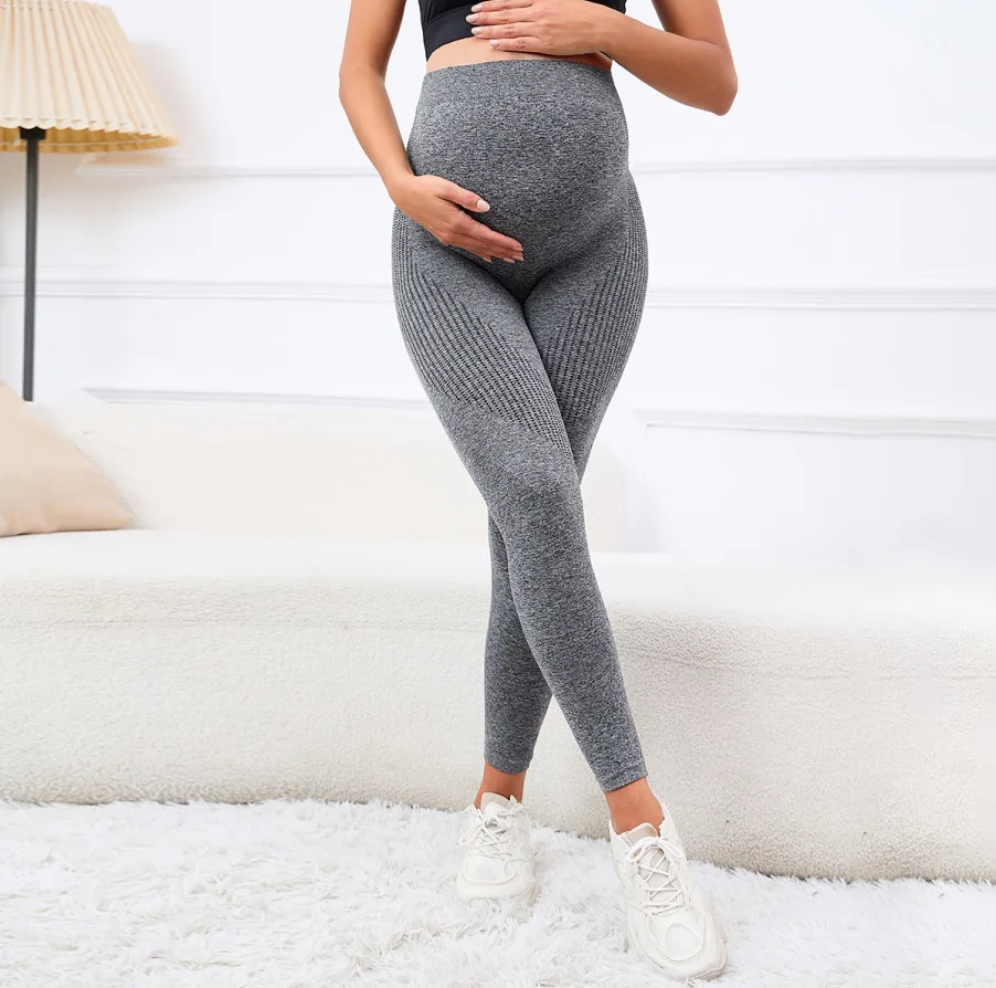 Elastische Hohe Taille Mutterschaft Leggings Dünne Für Schwangere Frauen Bauch Unterstützung Postpartale Leggins Body Shaper Fitness Hosen – Detail 12