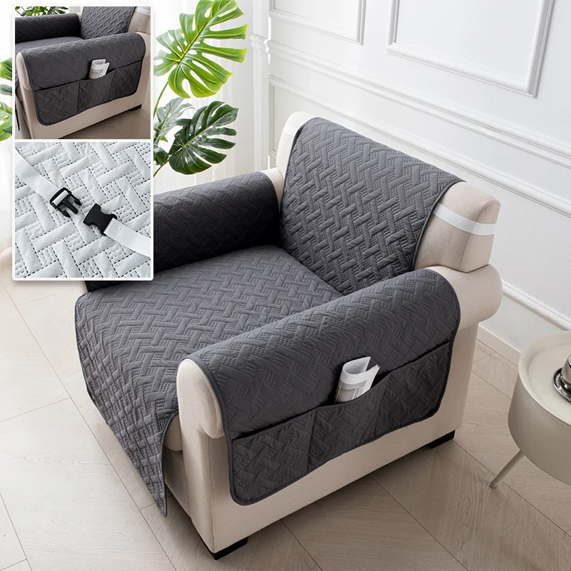 Thicken Quilted Sofa Mat for Living Room Solid Durable Sofa Cover  Non-slip Couch Cover Mashine Washable Sofa Protector