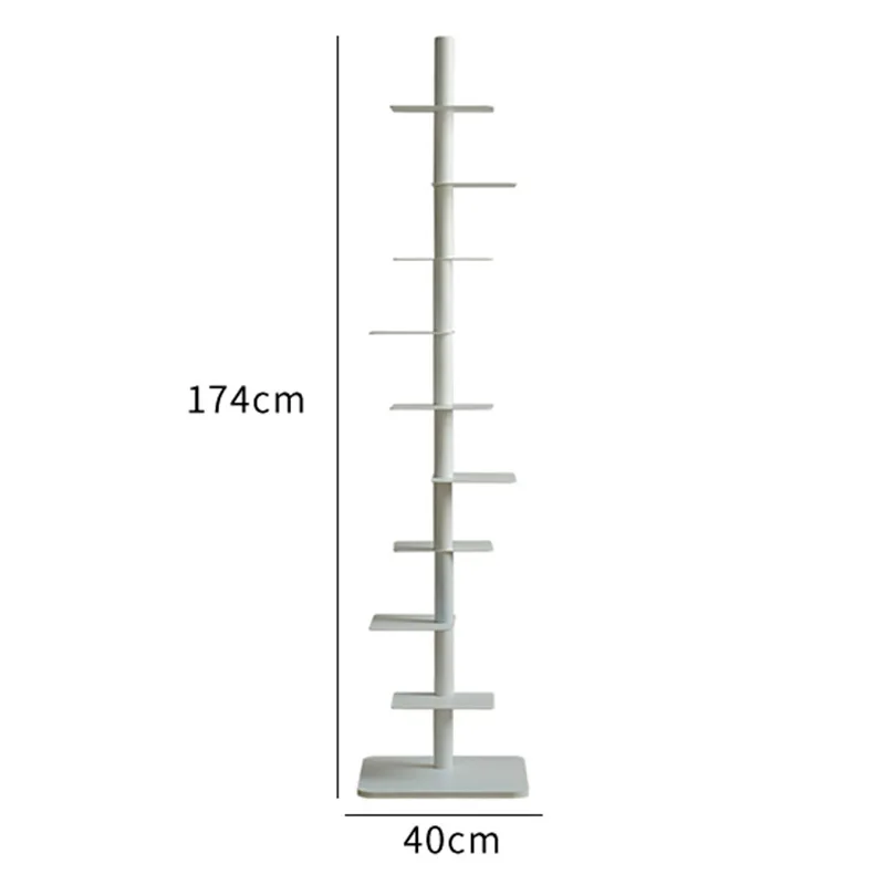 Rotating invisible bookshelf Floor-to-ceiling storage Multi-layer bookcase Wrought iron living room corner shelf