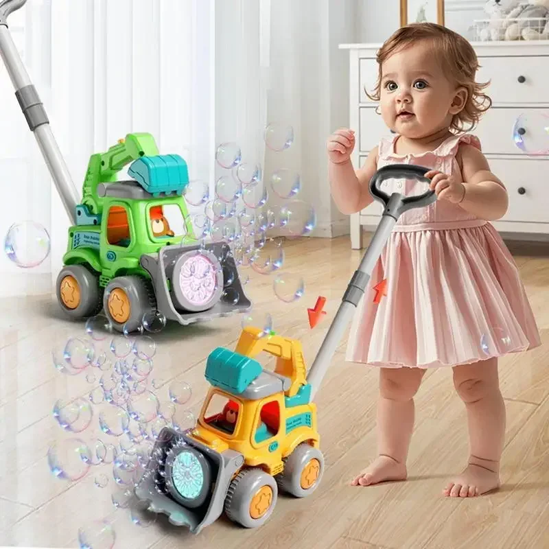 Machine à bulles automatique, Bulldozer, bulles de savon avec lumières, voiture d'ingénierie, chariot à bulles, jouets soufflants pour enfants et bébés