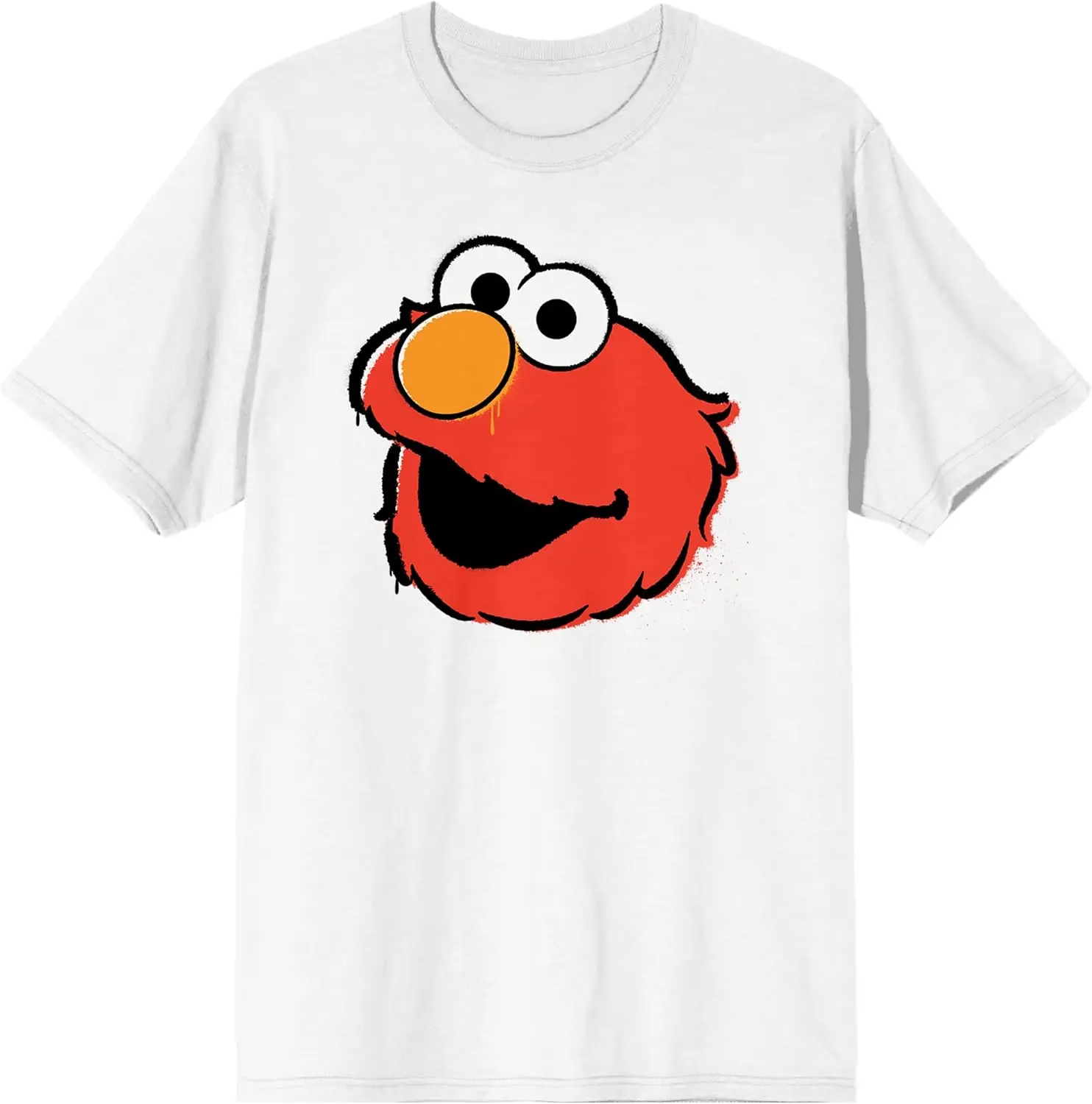 Sesame Street Elmo Face Men's White Graphic T-Shirt