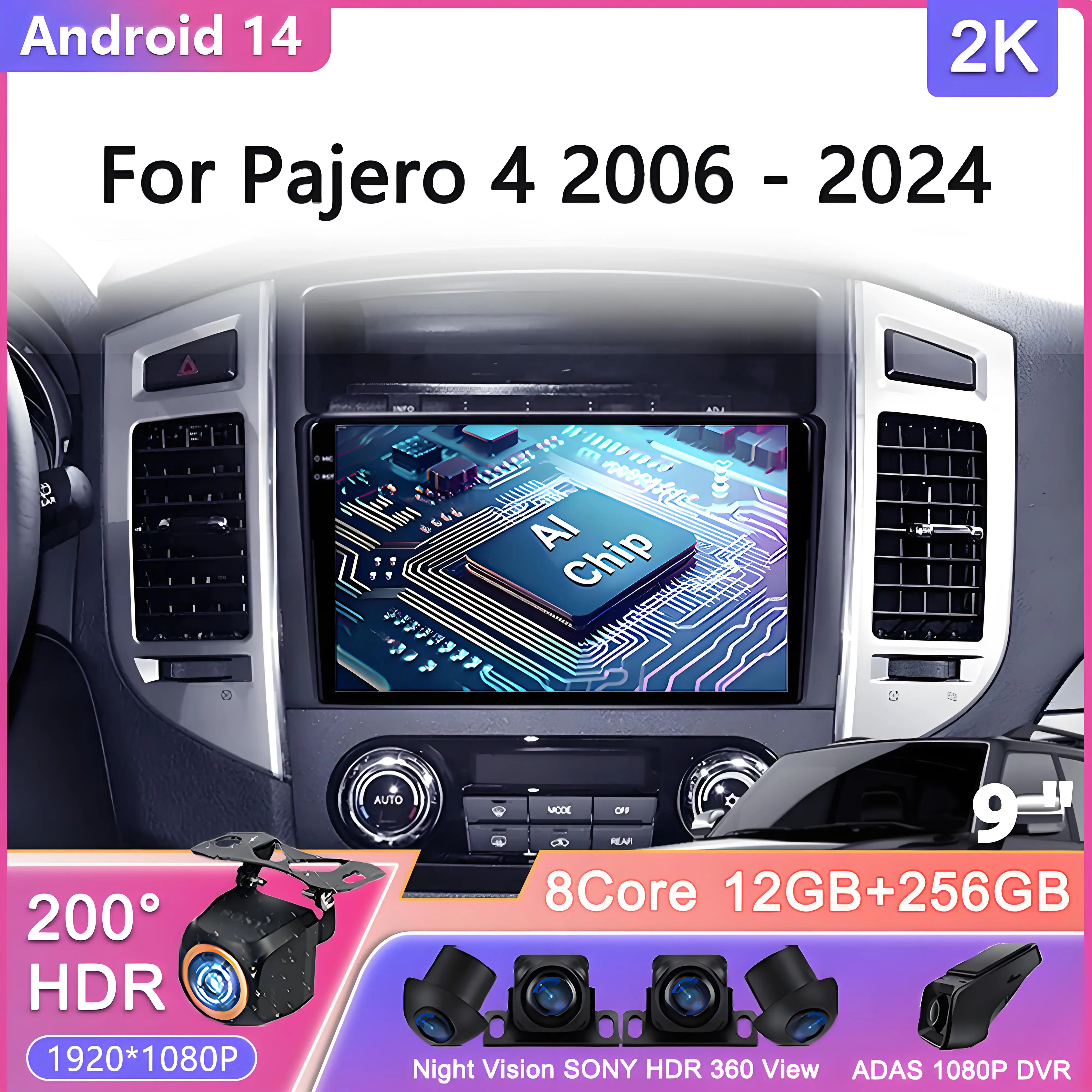 

Android 14 For Mitsubishi Pajero 4 V80 V90 2006 - 2024 Car Radio Stereo Audio GPS Player Carplay Auto Screen Multimedia Car GPS