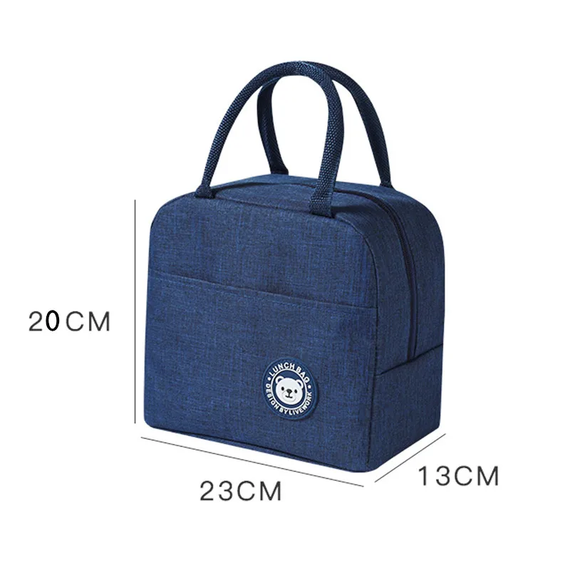 1Pcs Thermal Lunch Dinner Bag Travel Breakfast Box School Children Convenient Food Tote Bags Canvas Handbag Picnic Cooler Bag