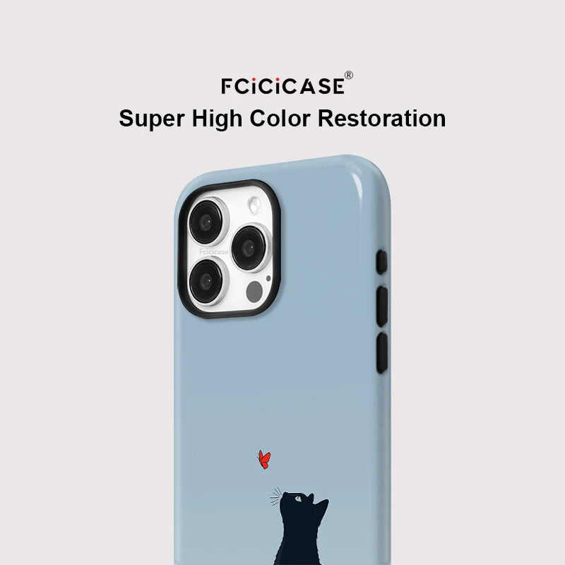 Fcicicase Matte Phone Case For iPhone 16 15 14 Plus 13 12 Pro Max 17 Air Black Cat For Magsafe Magnetic Wireless Charge Cover - view 4