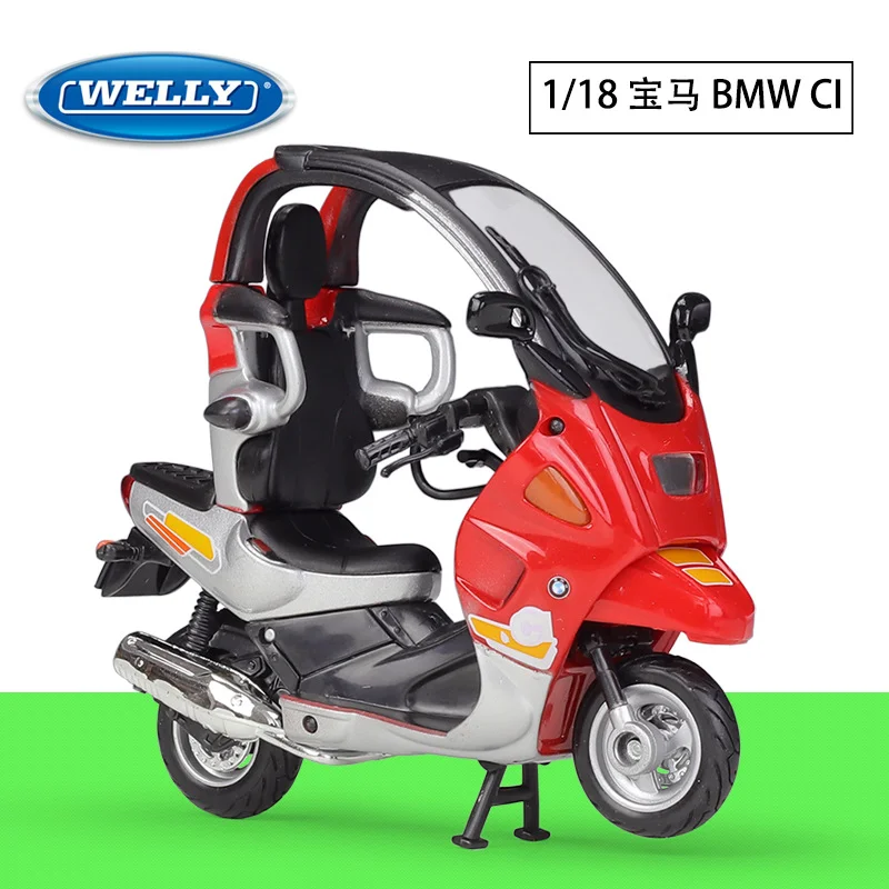 

Модель мотоцикла WELLY 1/18 BMW C1 из сплава, готовая к использованию, для декорации сцен, фотосъемки, украшения, подарок