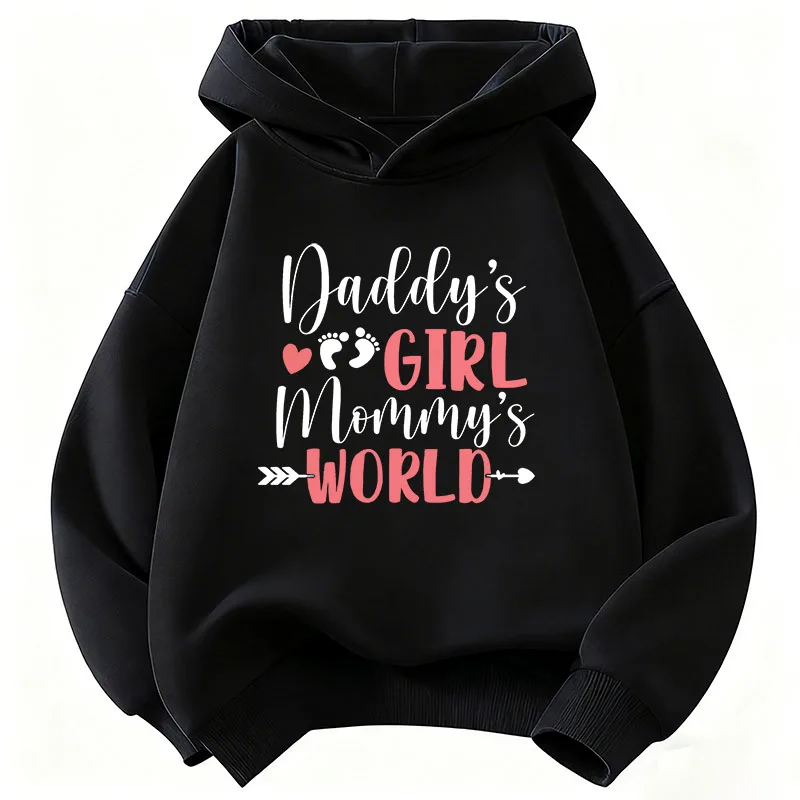 Daddy Love Letter Printed Hoodie Kids Children's Sweatshirt Hoody Girls Casual Hoodies Hip Hop Clothes Graphic