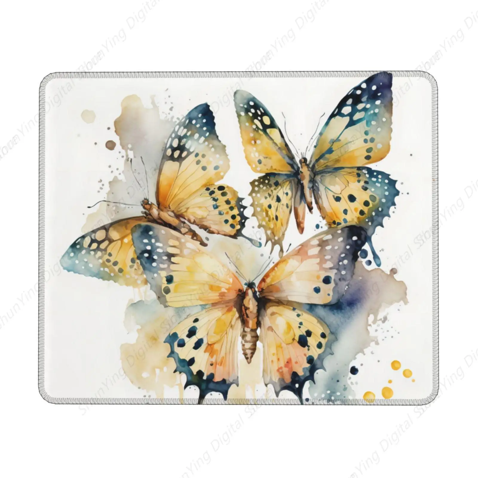 Watercolor Butterfly Pattern Mouse Pad Anti Slip Rubber Gaming Mouse Pad Suitable For Office Mouse Pads On Computers And Laptops