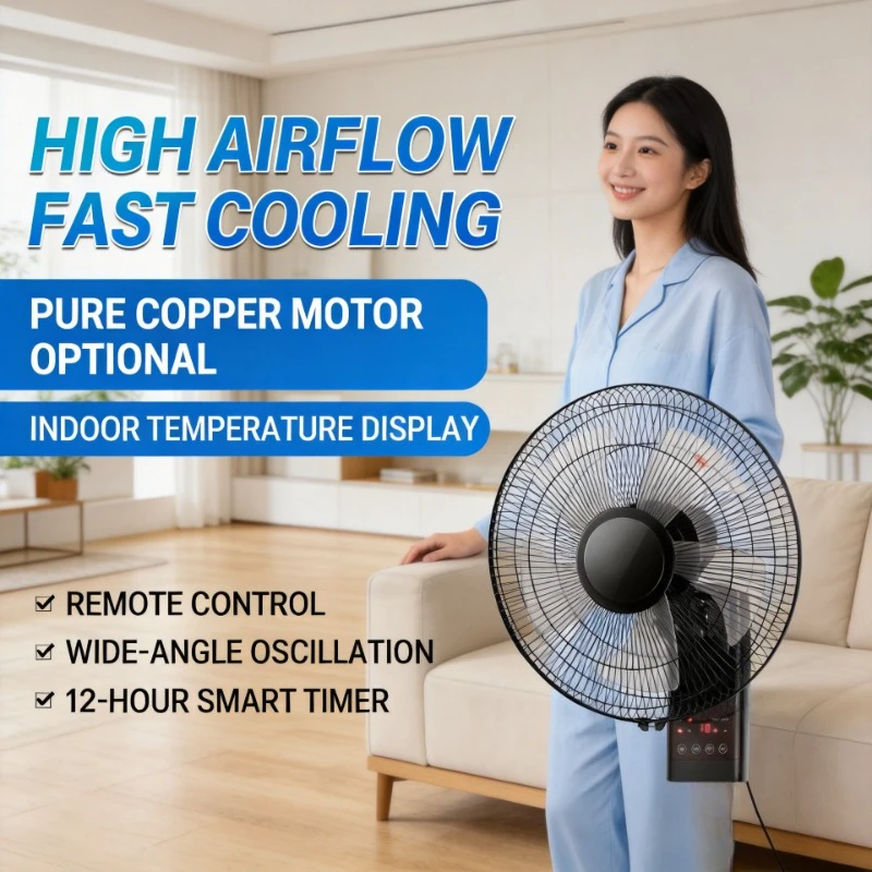 18 Inch Silent Remote Control Wall Mounted Fan Shaking Head Electric Fan For Home Restaurant Industrial Use