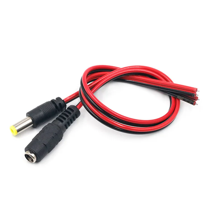 5Pairs 5521 12V/24V/36V DC Power Pigtail Extension Cable with 5.5*2.1mm Male Female Plug Connector for CCTV Camera LED Light etc