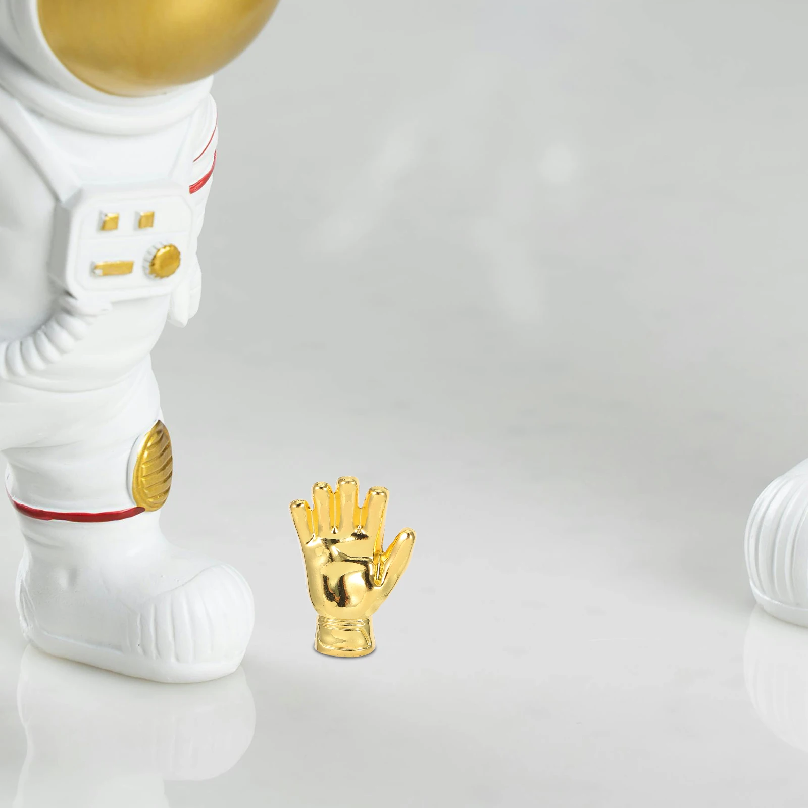 

2 Pcs Trophy Ornaments Gold Champion Goalkeeper Award Football Gloves Shape Cup