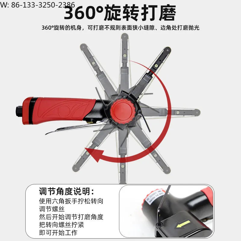 Pneumatic belt machine Stainless steel wire drawing machine welding scar round tube rust removal and polishing machine