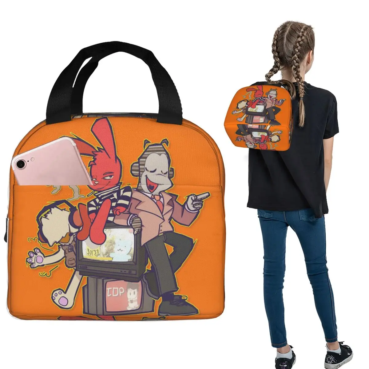 Bolsa térmica para el almuerzo con diseño de dibujos animados de comedia chilena de 31 Minutos, para mujeres y niños, caja térmica portátil para alimentos