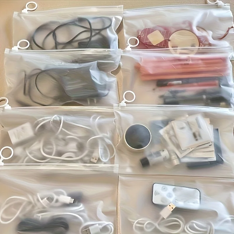 

5/10pcs simple and lightweight storage bags, multi-functional zipper makeup bag, suitable for outdoor travel - holiday