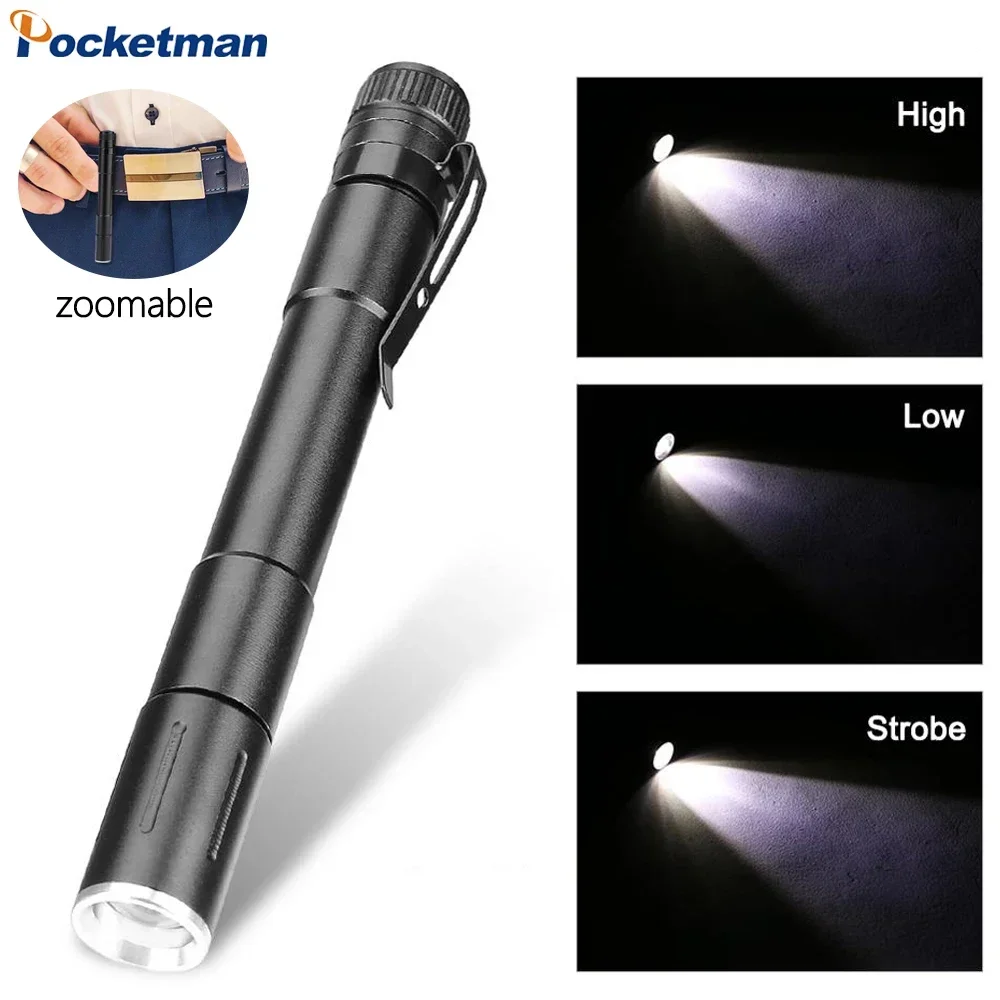 

LED Flashlight 3 Modes Medical Pen Light Mini Flashlights Pocket Emergency Torch Small Working Inspection Lights