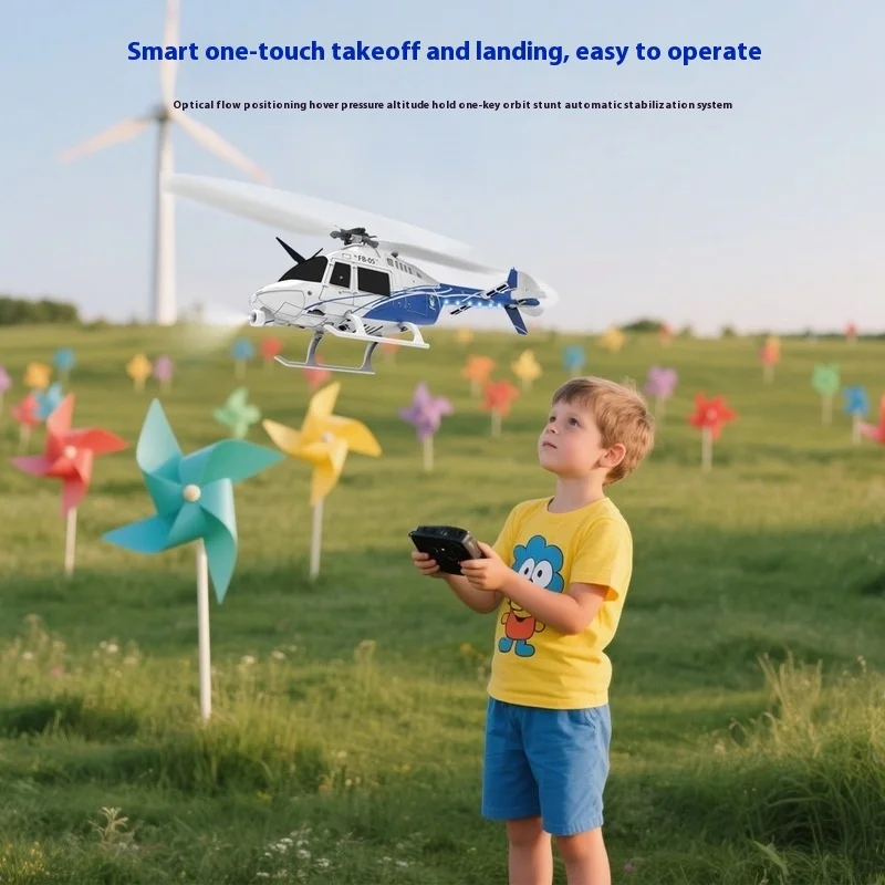

Fb-05 6-Channel Remote Control Helicopter 2.4G Optical Flow Positioning Air Pressure High-Tech RC Toy for Entertainment