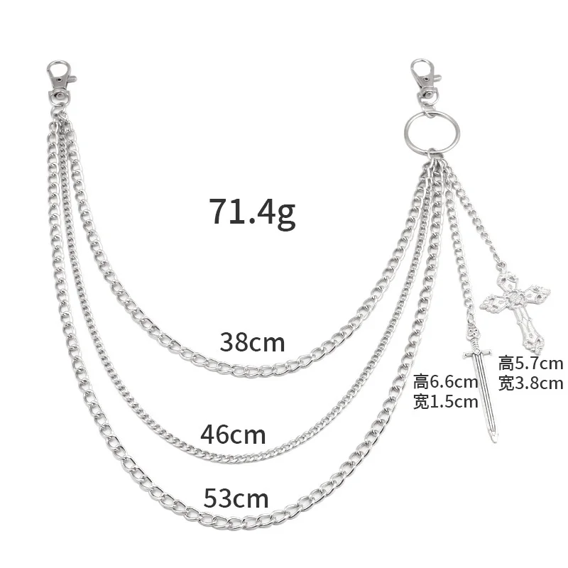 Silver Belt Chain Female Waist Cross Sword Sun Metal Belts For Women Dress Waistband Gothic Jeans Accessory Long Ketting Riem