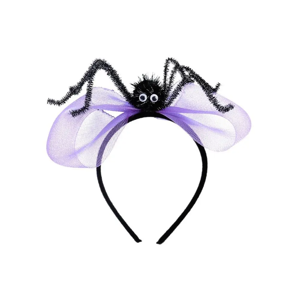 Creative Plastic Halloween Hairband Ghost Headwear Skull Hair Hoop Hair Accessories Bow Mesh Spider Headband Festival Party