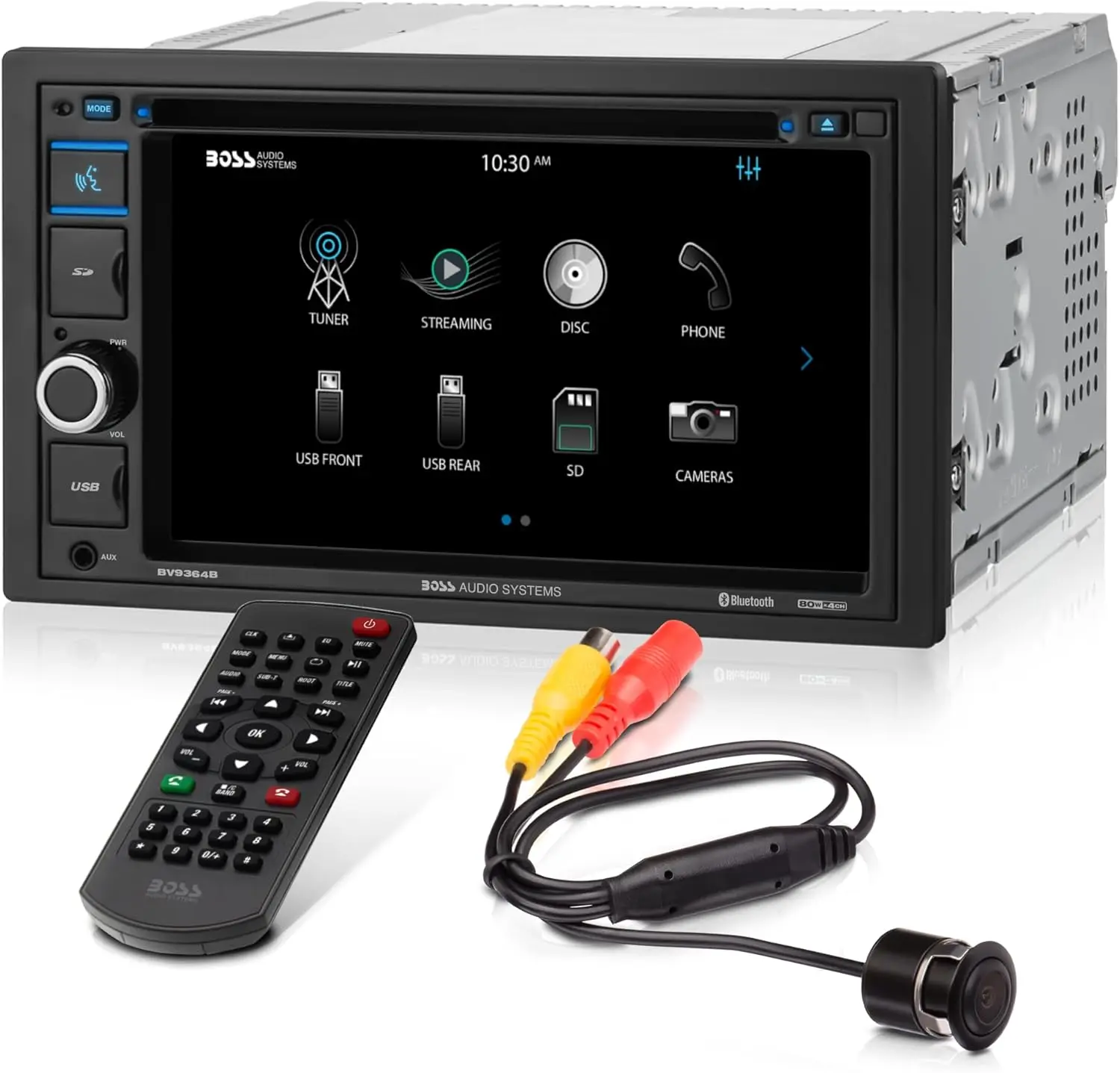 BVB9364RC Car Stereo - Double Din, 6.2 Inch Touchscreen, Bluetooth, CD DVD Player, AM/FM Radio Receiver, Backup Camera, USB, SD