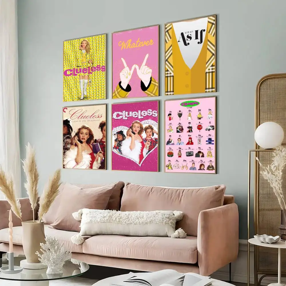Clueless-Film- und Anime-Poster, selbstklebende Wandkunst in HD-Qualität, Retro-Poster für Zuhause, Kawaii-Raumdekoration