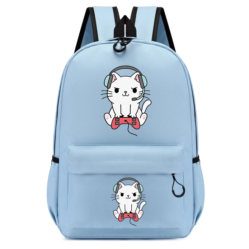 Anime Mochilas Escolares para Crianças, Crianças Bagpack, Jardim de Infância Mochila, Gamer Cat Print Bookbags, Mochilas Estudantis, Nova Moda