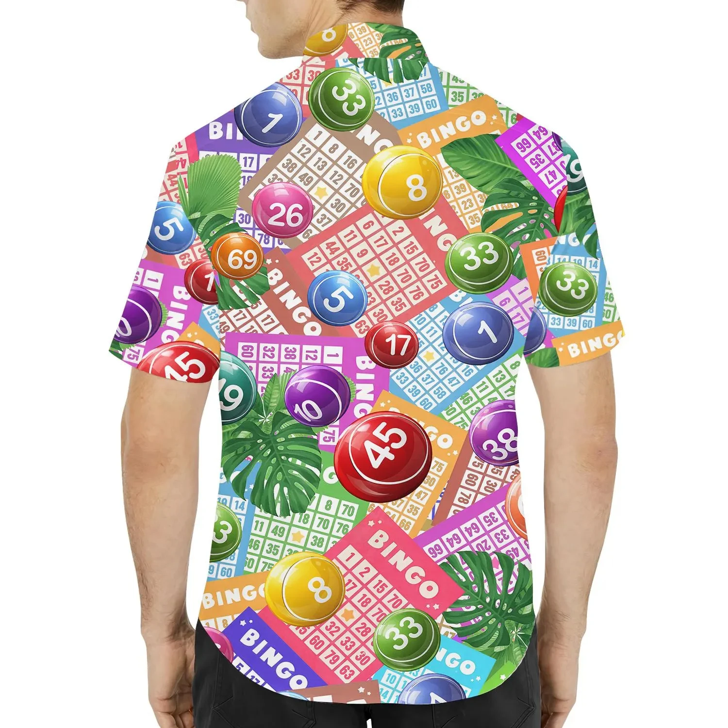 

New Bingo Tropical Hawaiian Shirt Unisex, Colorful Bingo Game Button Down Shirts, Funny Bingo Night Party Gift Clothing